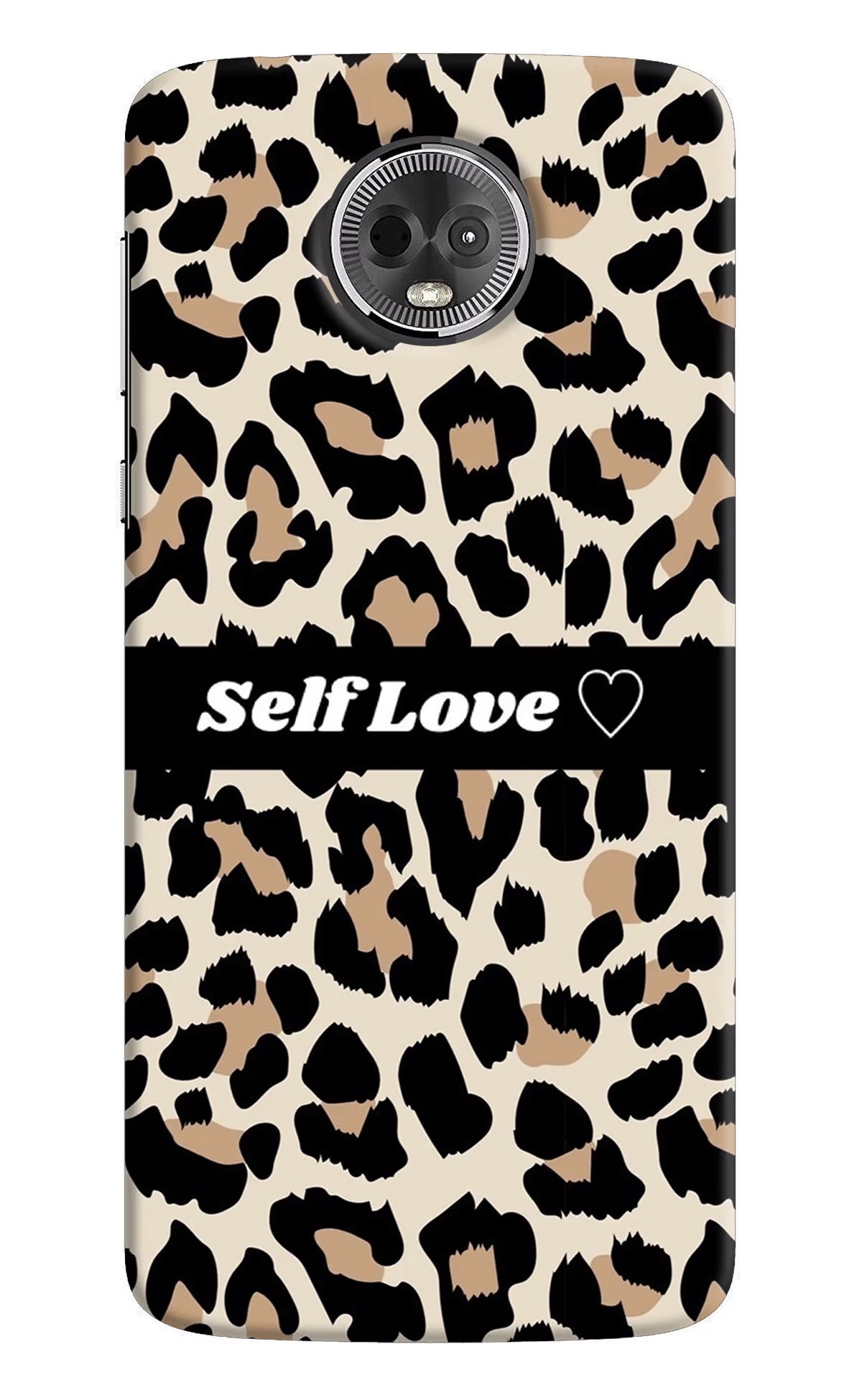 Leopard Print Self Love Moto E5 Plus Hard Case Back Cover by Casekaro