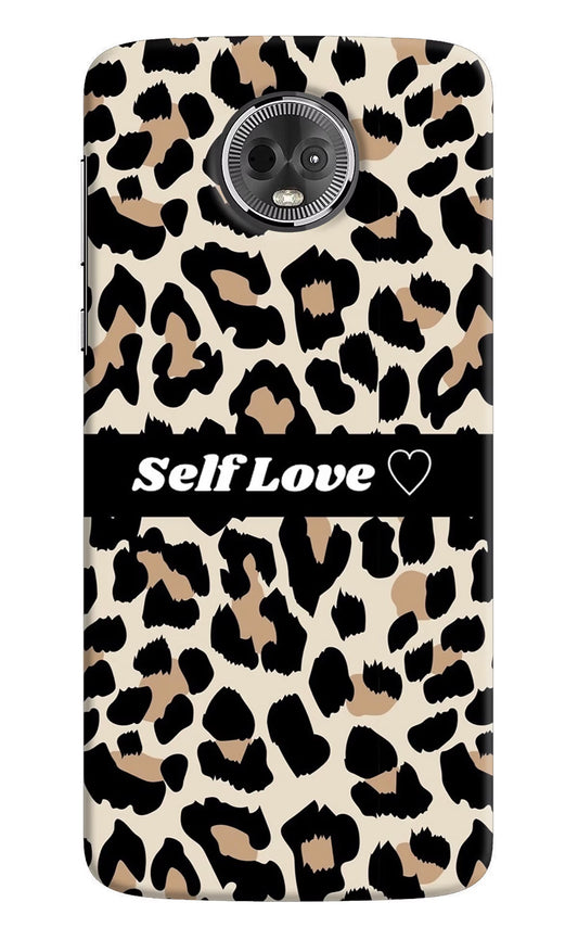 Leopard Print Self Love Moto E5 Plus Hard Case Back Cover by Casekaro