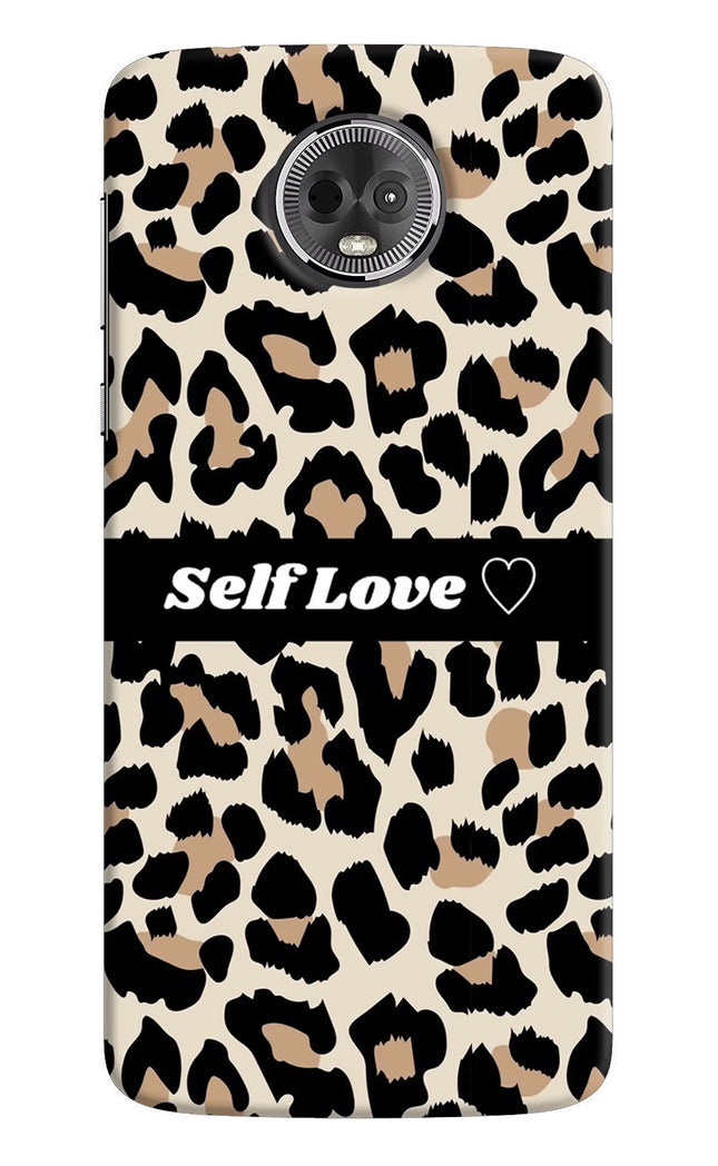 Leopard Print Self Love Moto E5 Plus Hard Case Back Cover by Casekaro