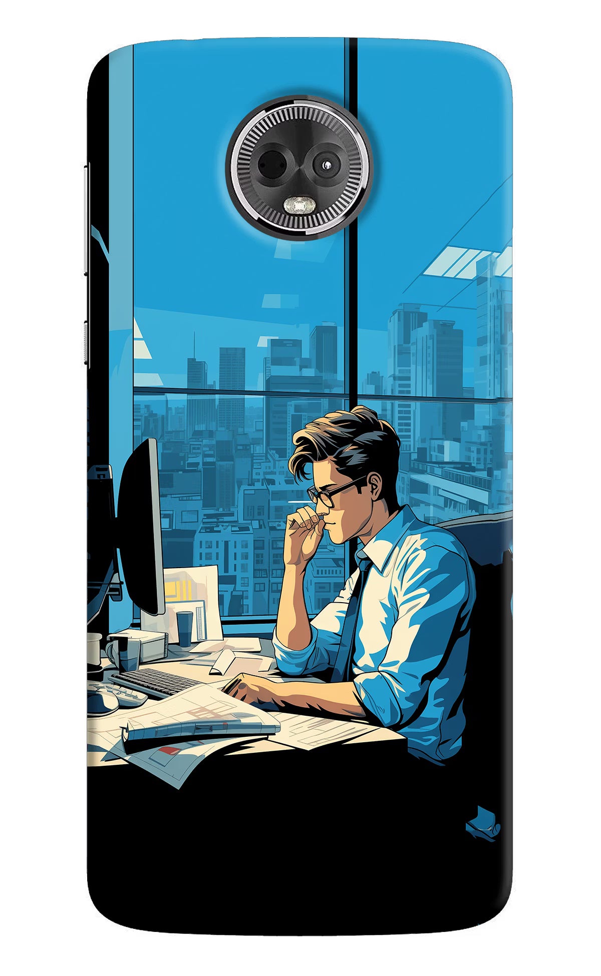 Focused Hustler (AI Generated) Moto E5 Plus Hard Case Back Cover by Casekaro