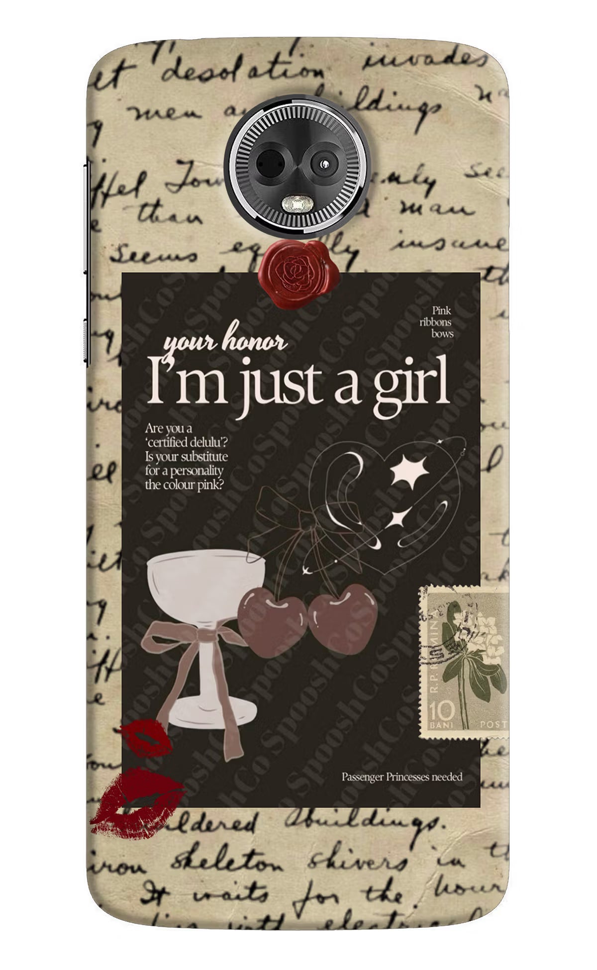 I am just a girl Moto E5 Plus Hard Case Back Cover by Casekaro