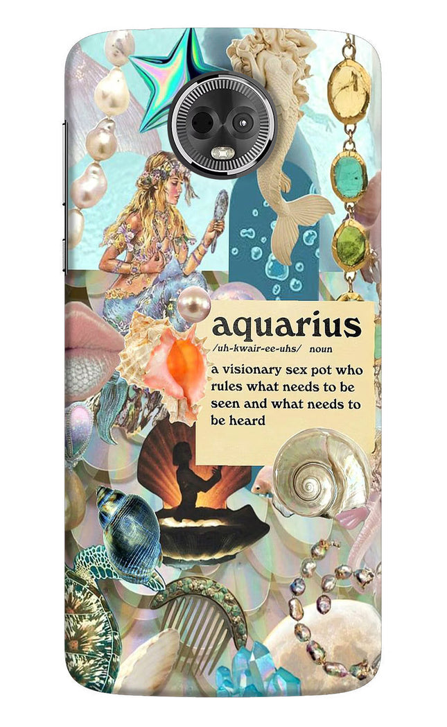 Aquarius Zodiac Moto E5 Plus Hard Case Back Cover by Casekaro