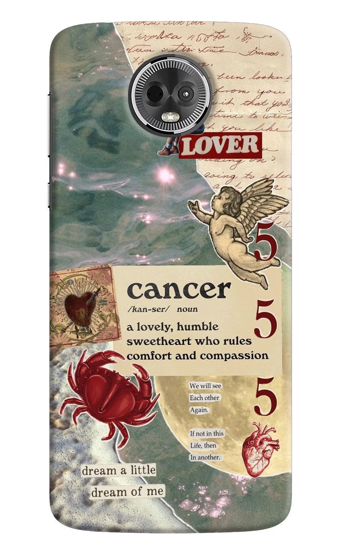 Cancer Zodiac Moto E5 Plus Hard Case Back Cover by Casekaro