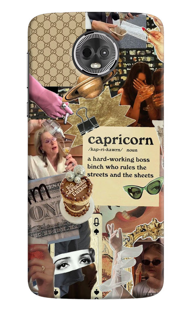 Capricorn Zodiac Moto E5 Plus Hard Case Back Cover by Casekaro