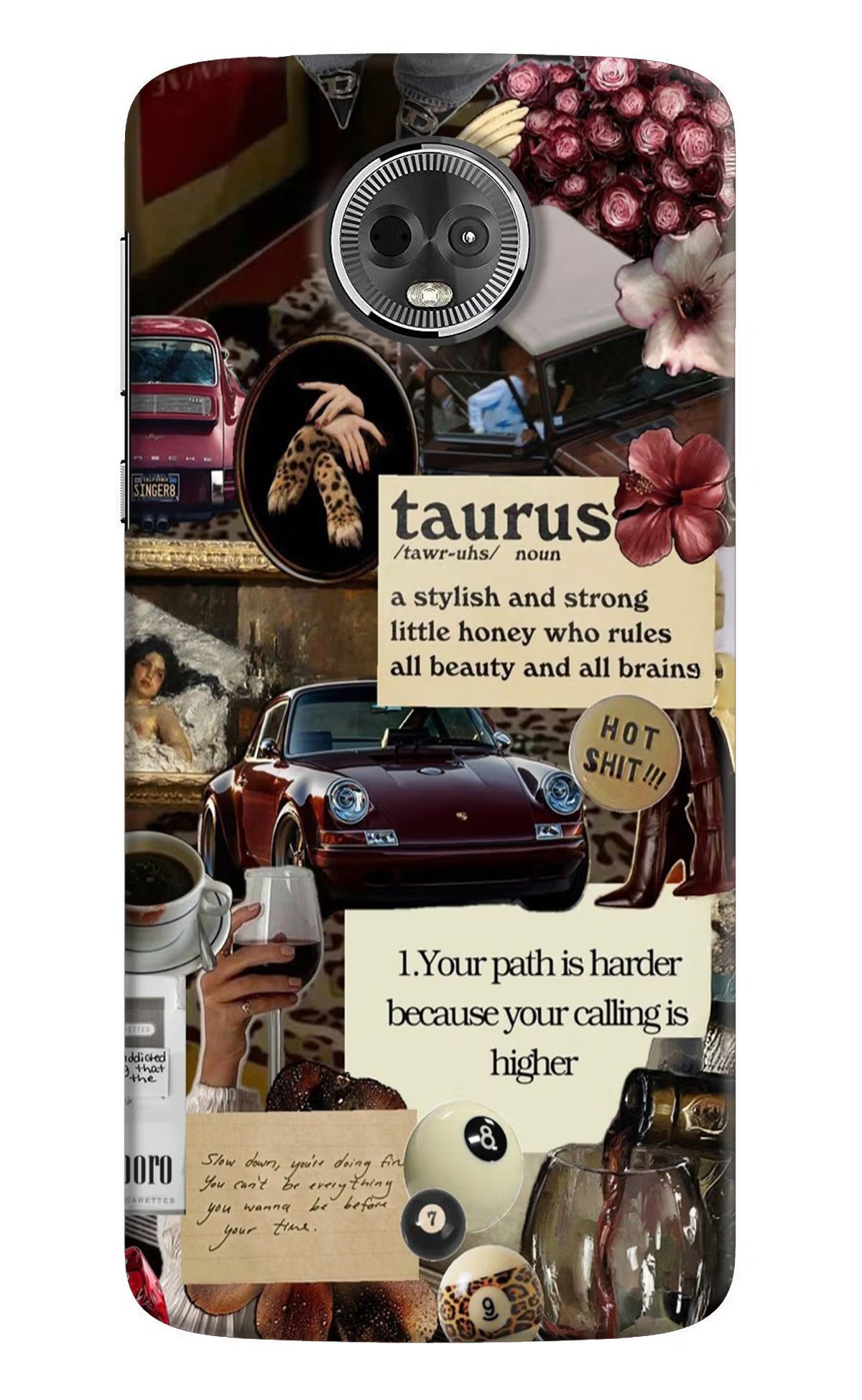 Taurus Zodiac Moto E5 Plus Hard Case Back Cover by Casekaro