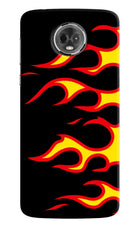 Side Sweep Flames Moto E5 Plus Hard Case Back Cover by Casekaro