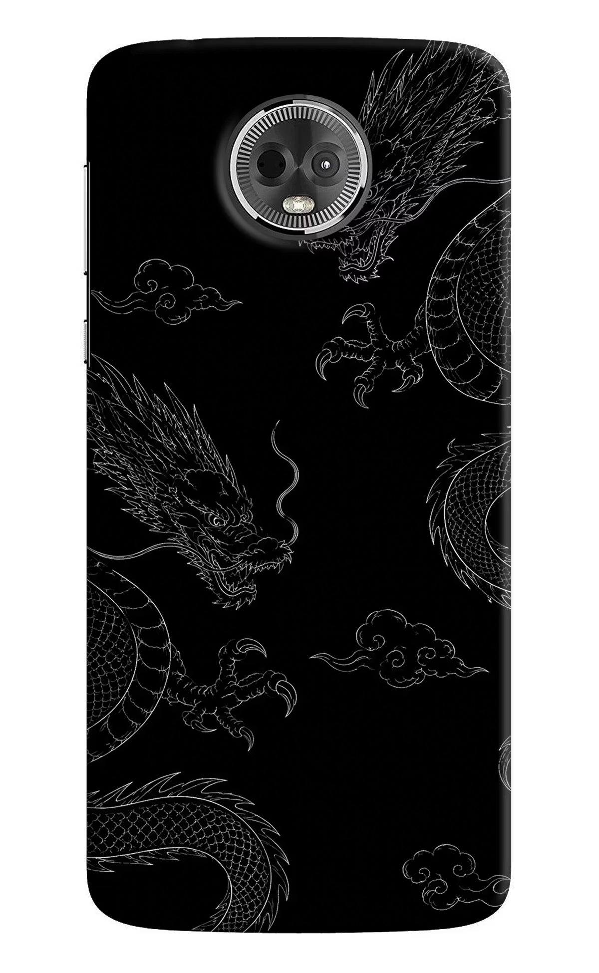 Twin Dragons Moto E5 Plus Hard Case Back Cover by Casekaro