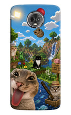 Minecraft Cat Chaos Moto E5 Plus Hard Case Back Cover by Casekaro
