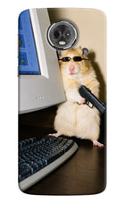Hacker Hamster Moto E5 Plus Hard Case Back Cover by Casekaro