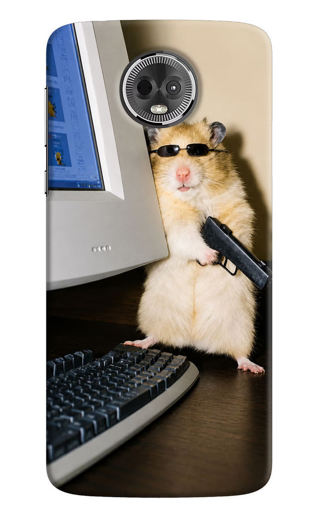 Hacker Hamster Moto E5 Plus Hard Case Back Cover by Casekaro