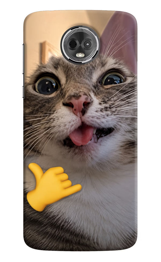 Silly Cat Call Moto E5 Plus Hard Case Back Cover by Casekaro