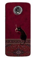 Midnight Cat Moto E5 Plus Hard Case Back Cover by Casekaro