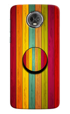 Multicolor Wooden Moto E5 Plus Pop Case by Casekaro