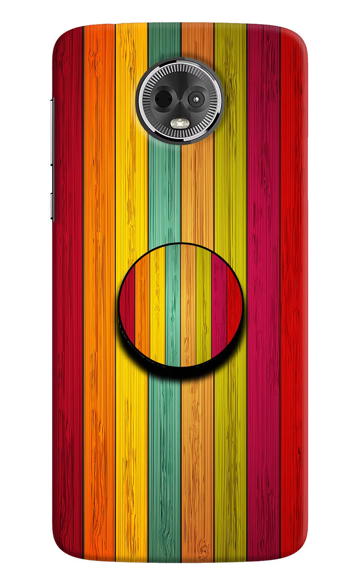 Multicolor Wooden Moto E5 Plus Pop Case by Casekaro