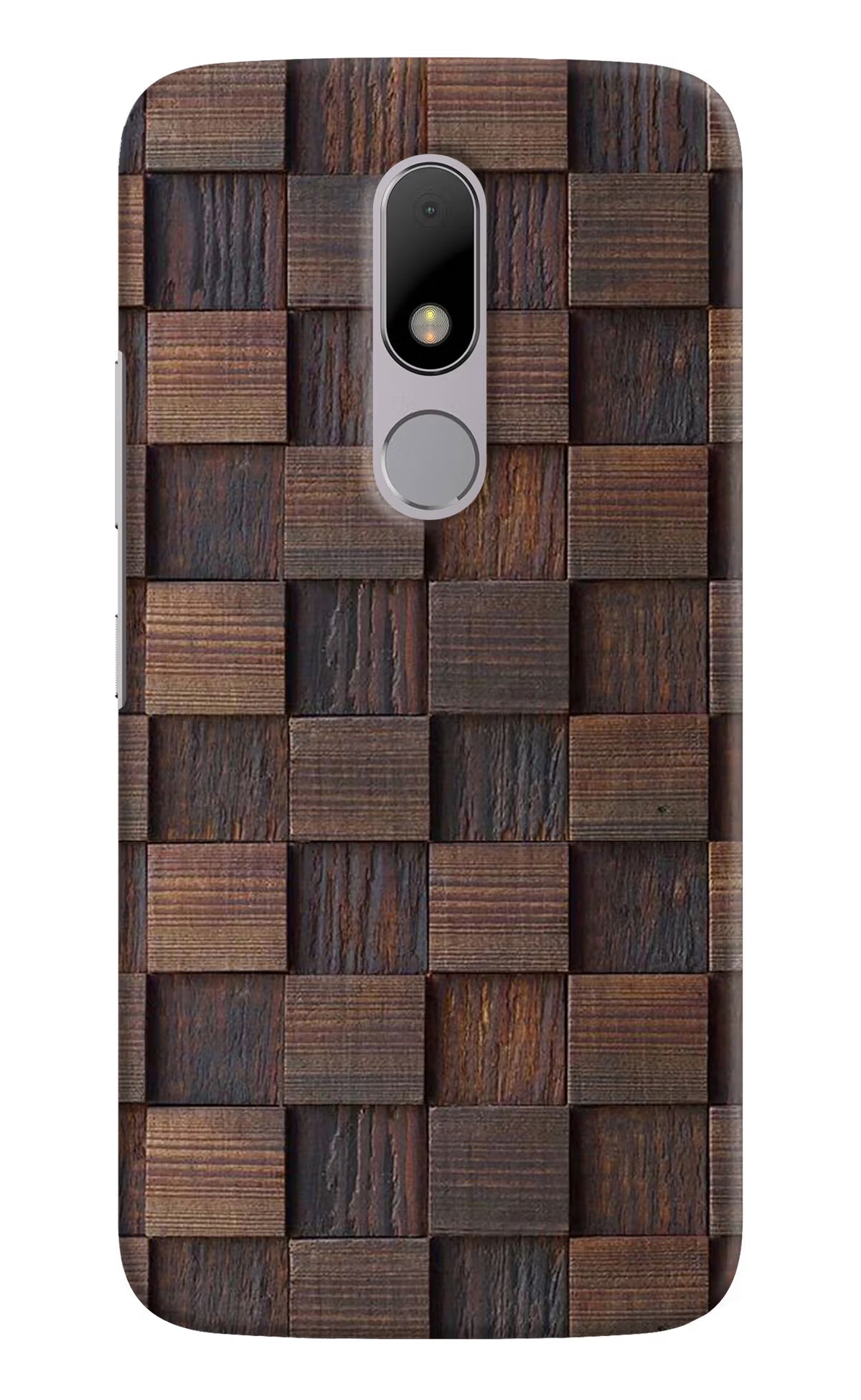 Wooden Cube Design Moto M Hard Case Back Cover by Casekaro