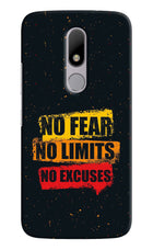 No Fear No Limits No Excuse Moto M Hard Case Back Cover by Casekaro