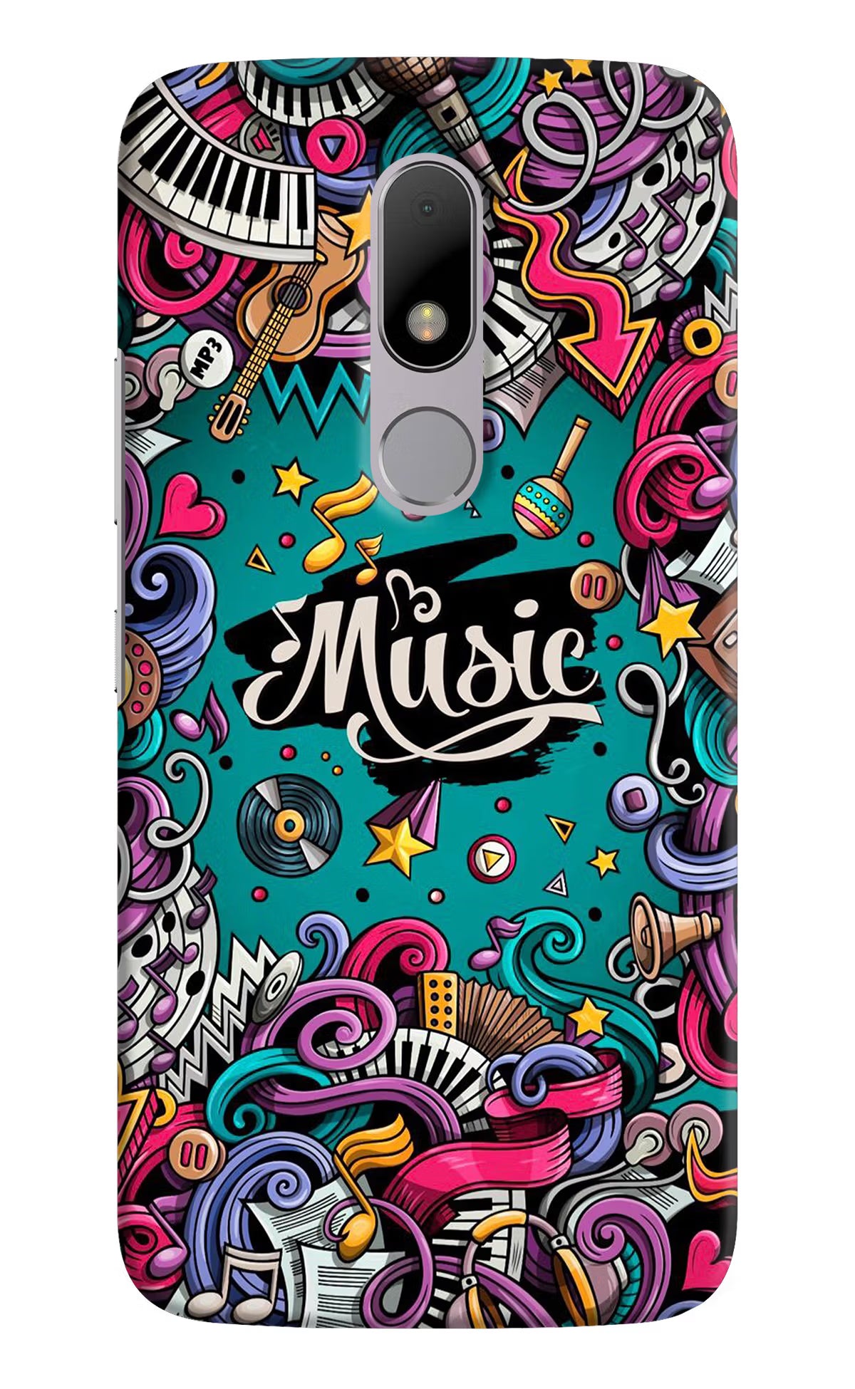 Music Graffiti Moto M Hard Case Back Cover by Casekaro