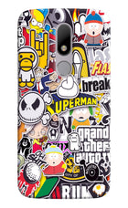 Sticker Bomb Moto M Hard Case Back Cover by Casekaro