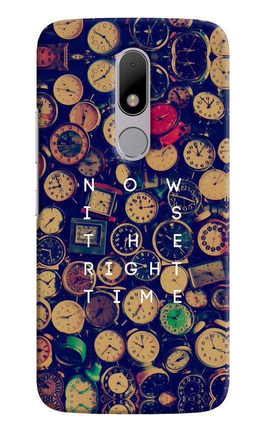 Now is the Right Time Quote Moto M Hard Case Back Cover by Casekaro