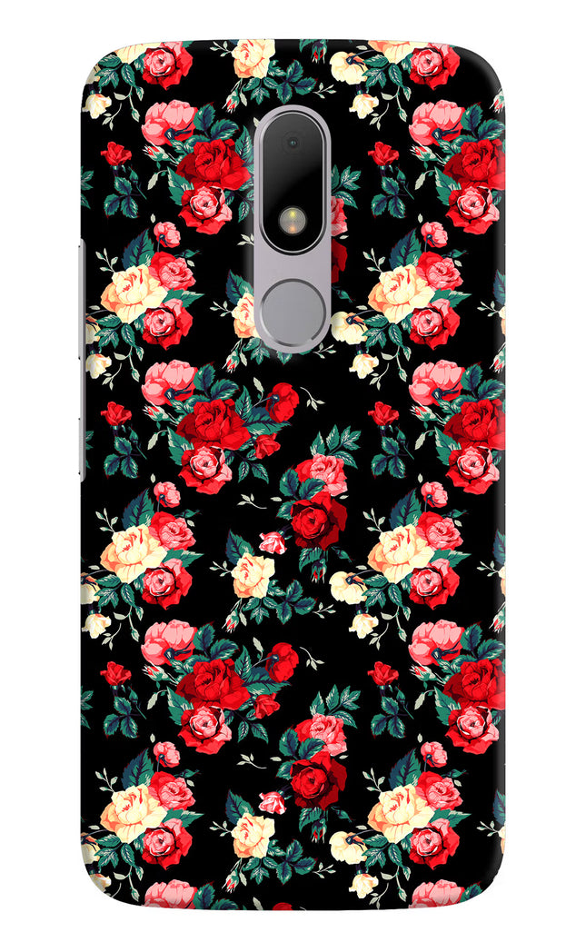 Rose Pattern Moto M Hard Case Back Cover by Casekaro