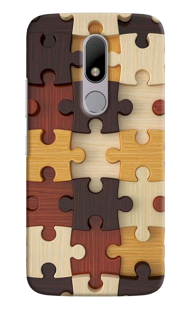 Wooden Puzzle Moto M Hard Case Back Cover by Casekaro