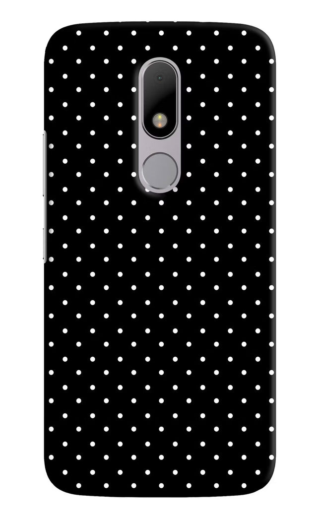 White Dots Moto M Hard Case Back Cover by Casekaro