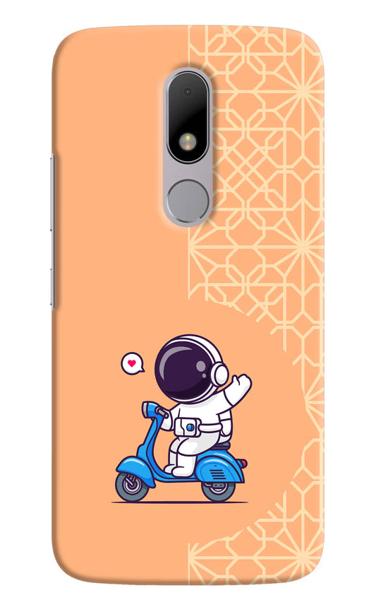 Cute Astronaut Riding Moto M Hard Case Back Cover by Casekaro