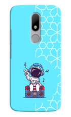 Cute Astronaut Chilling Moto M Hard Case Back Cover by Casekaro