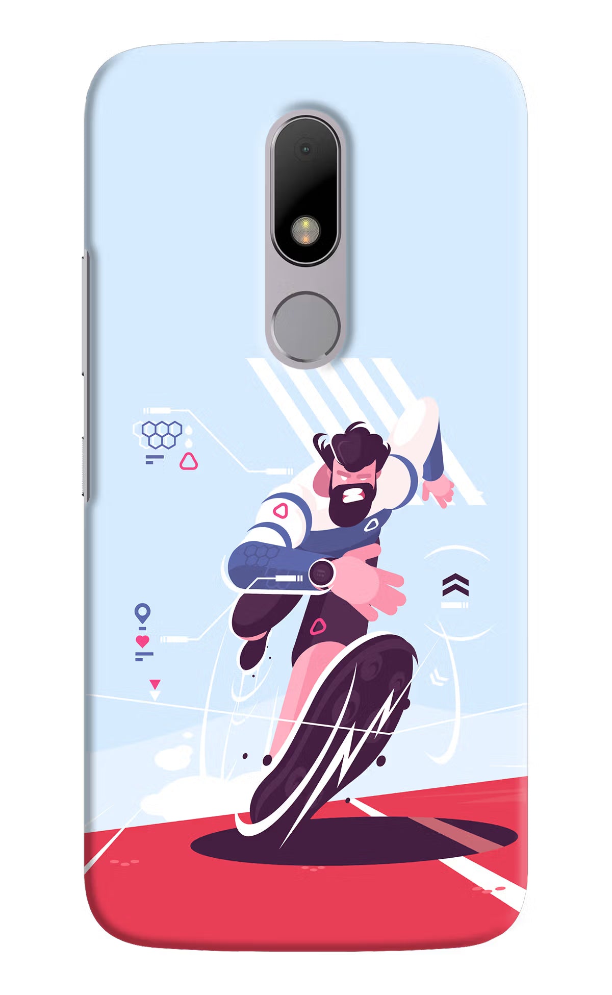 Run Pro Moto M Hard Case Back Cover by Casekaro