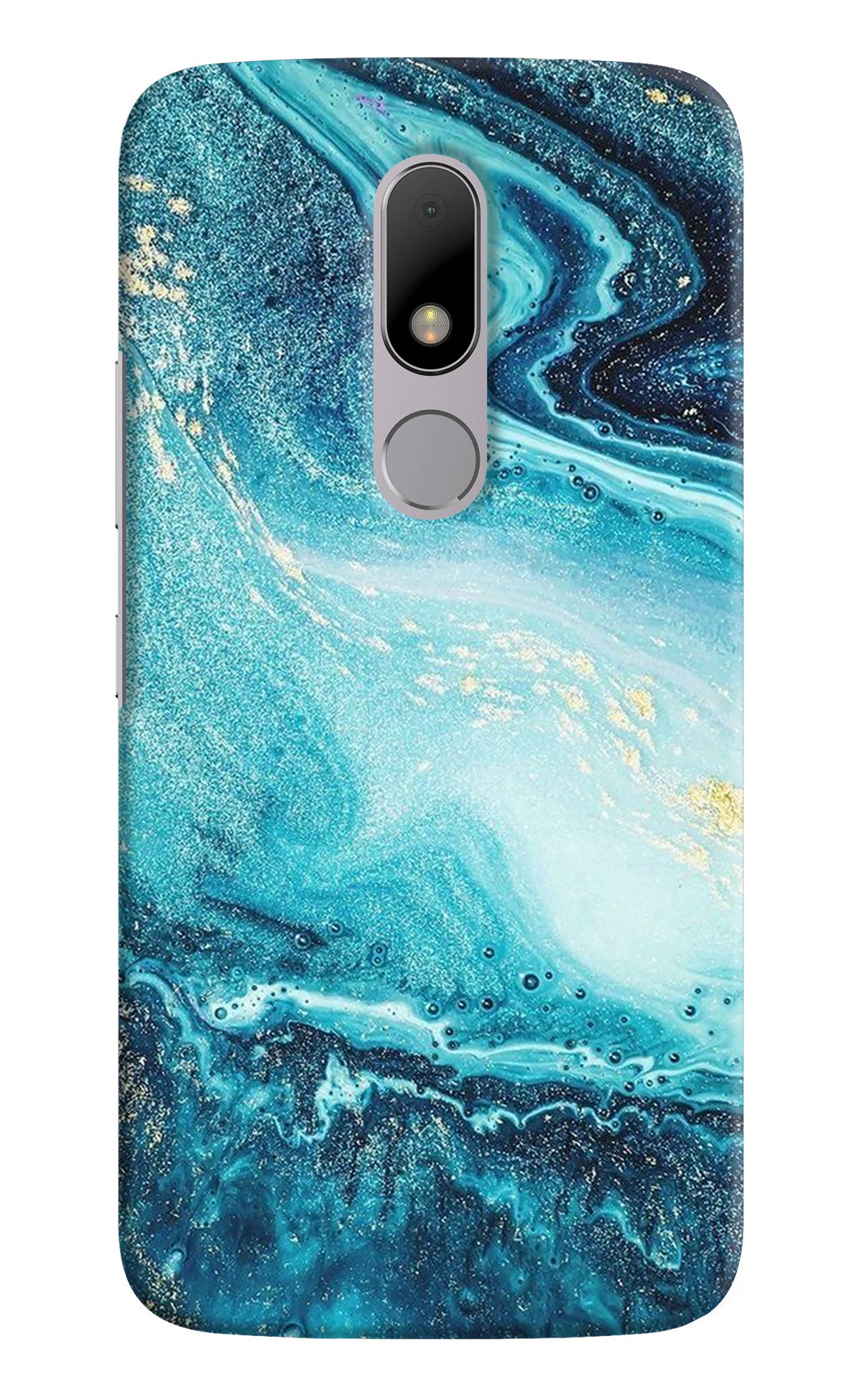 Blue Glitter Marble Moto M Back Cover