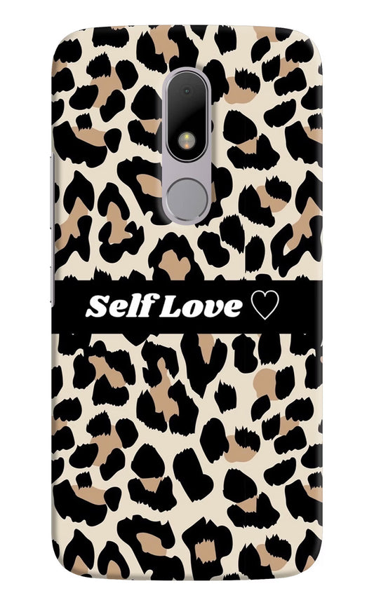Leopard Print Self Love Moto M Hard Case Back Cover by Casekaro