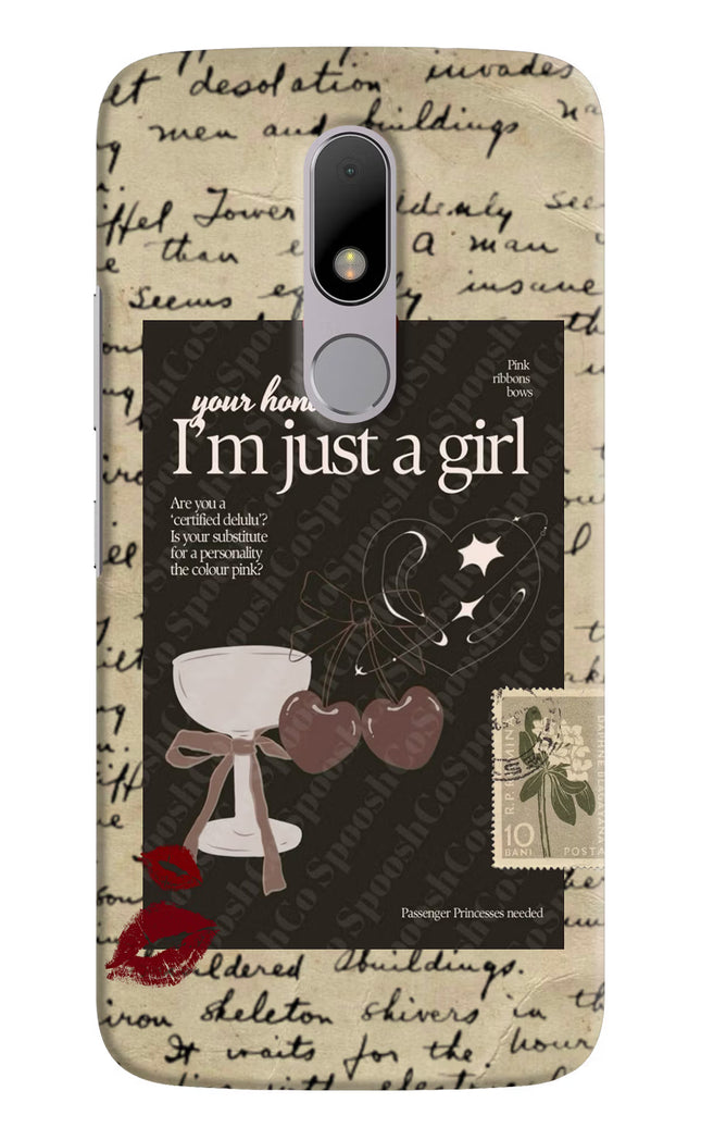 I am just a girl Moto M Hard Case Back Cover by Casekaro