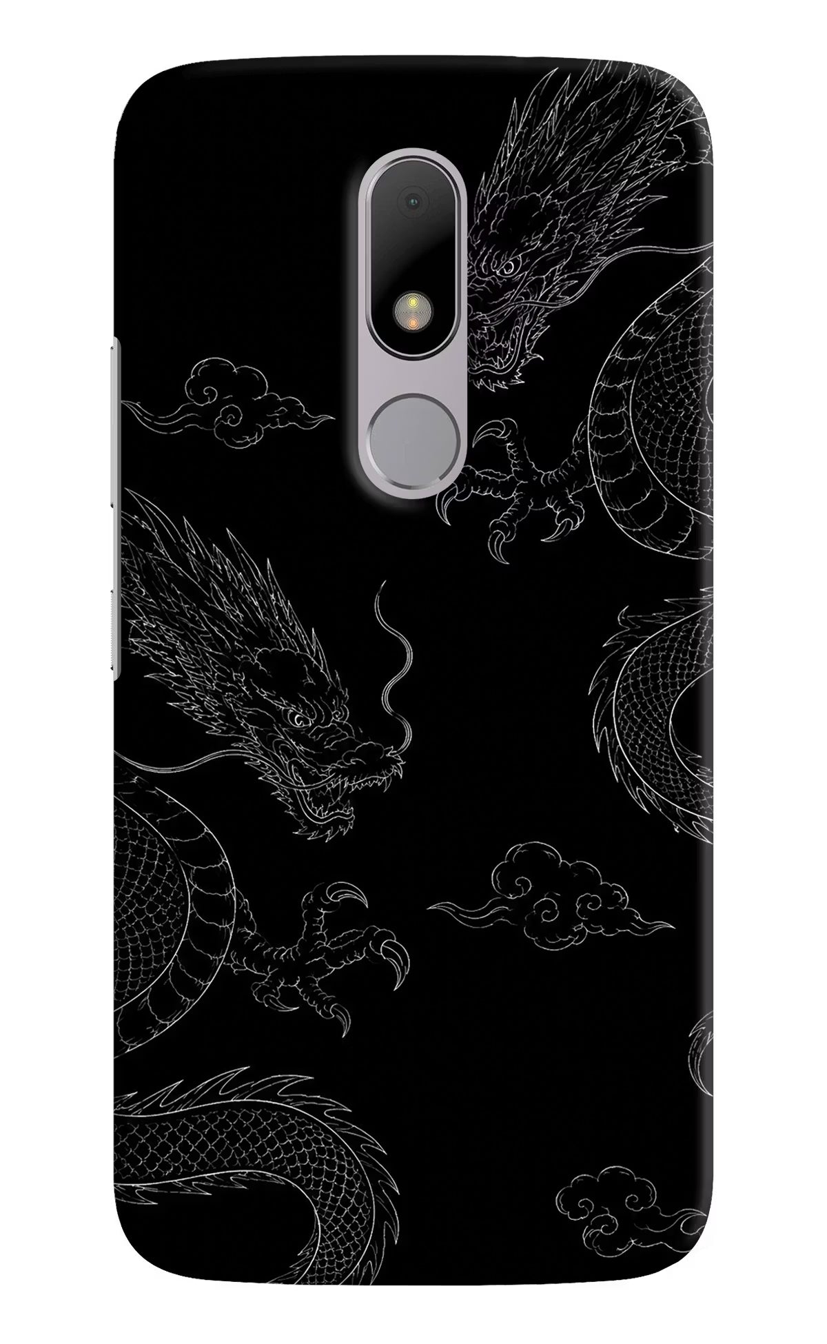 Twin Dragons Moto M Hard Case Back Cover by Casekaro