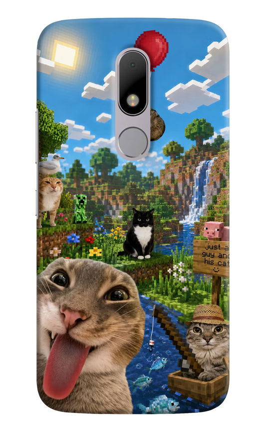 Minecraft Cat Chaos Moto M Back Cover