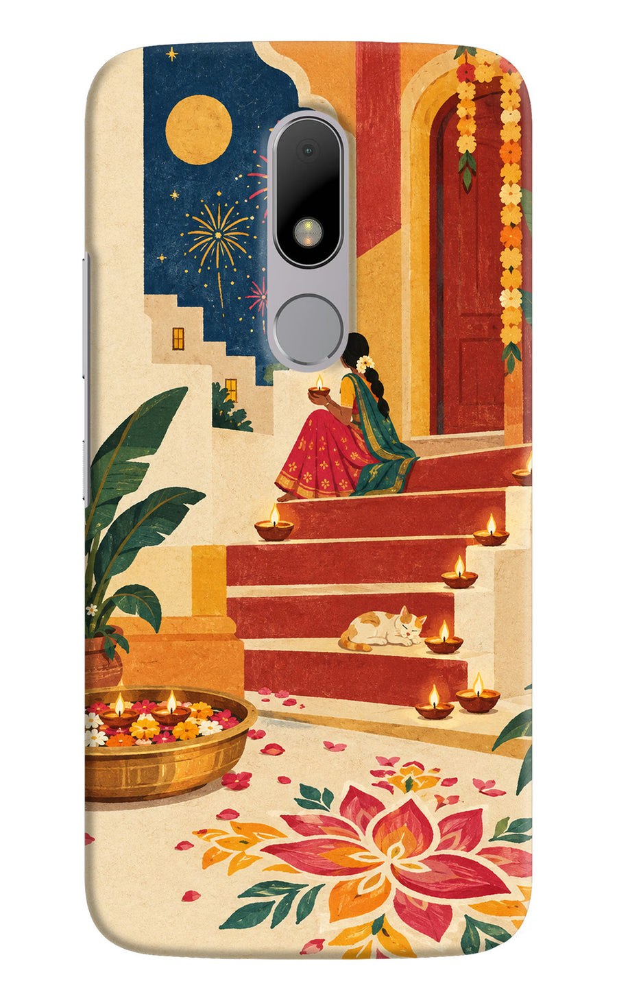 Diwali Rangoli Moto M Back Cover, Hard case