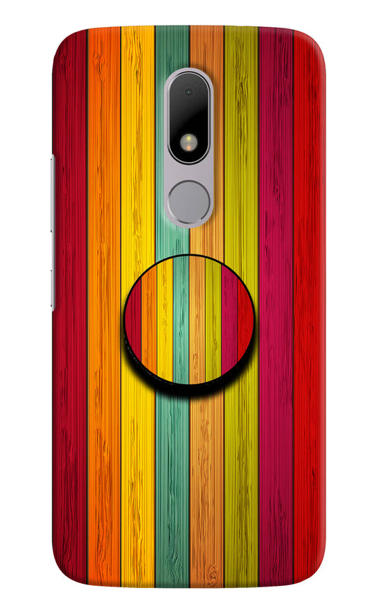 Multicolor Wooden Moto M Pop Case by Casekaro