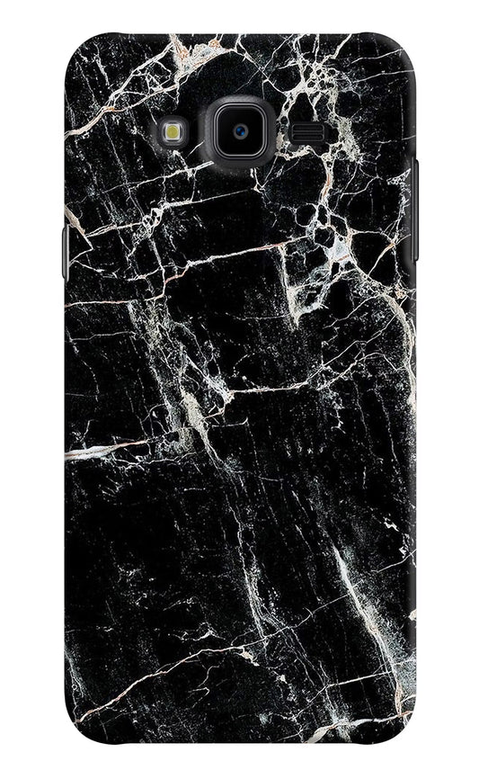 Black Marble Texture Samsung J7 Nxt Hard Case Back Cover by Casekaro