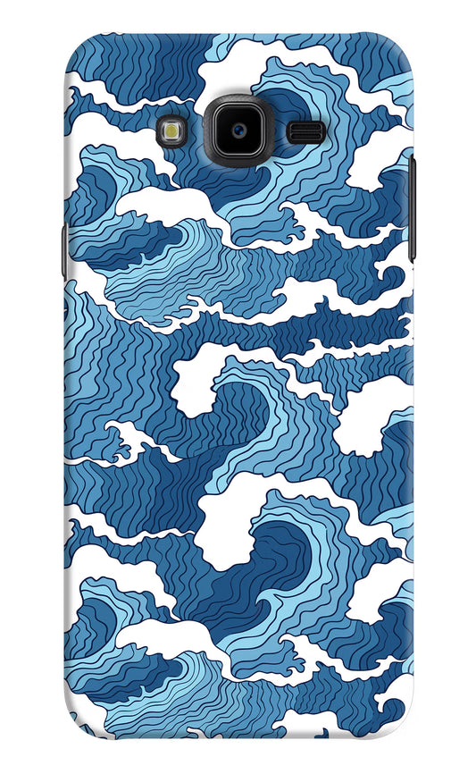 Blue Waves Samsung J7 Nxt Hard Case Back Cover by Casekaro