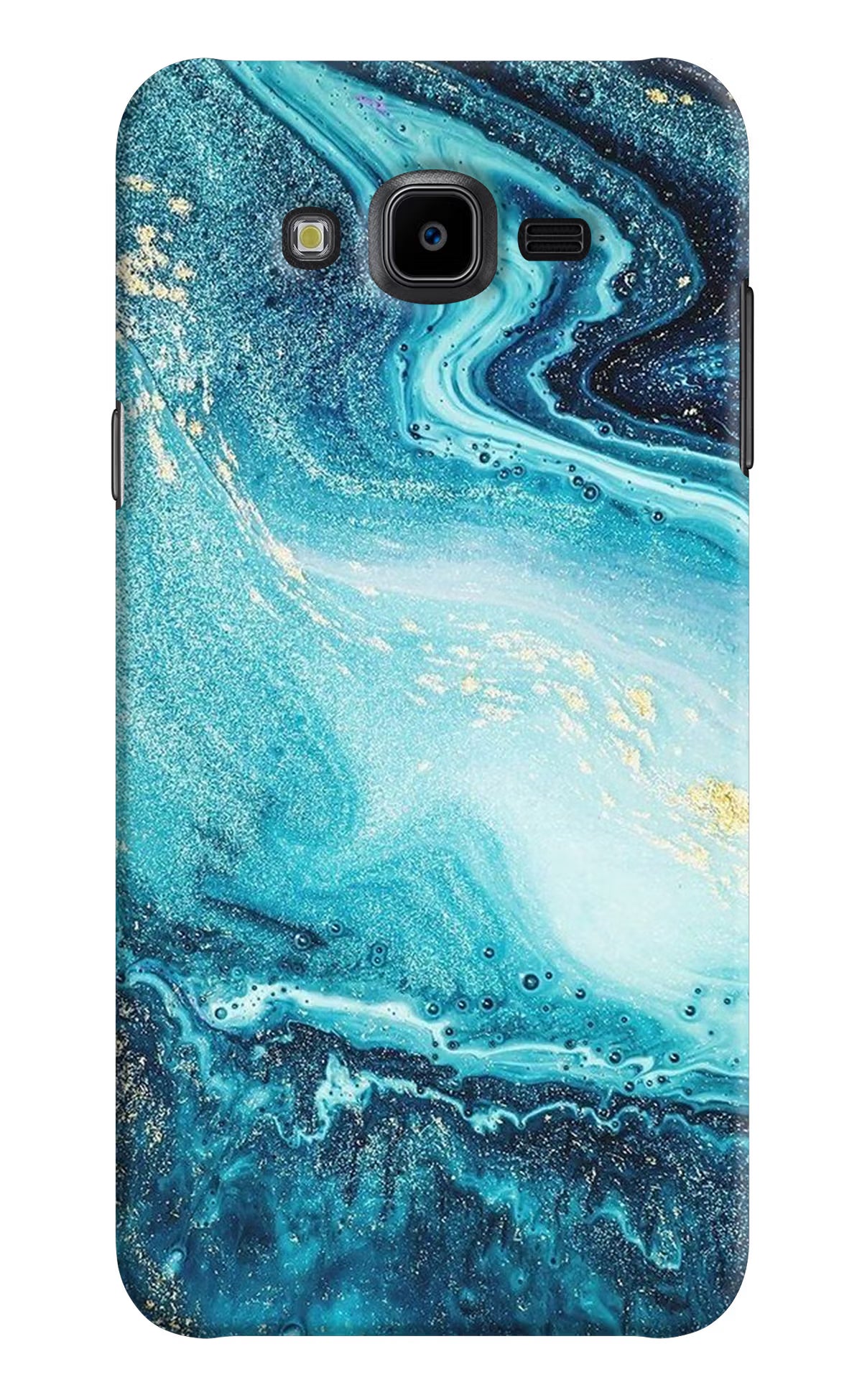 Blue Glitter Marble Samsung J7 Nxt Hard Case Back Cover by Casekaro