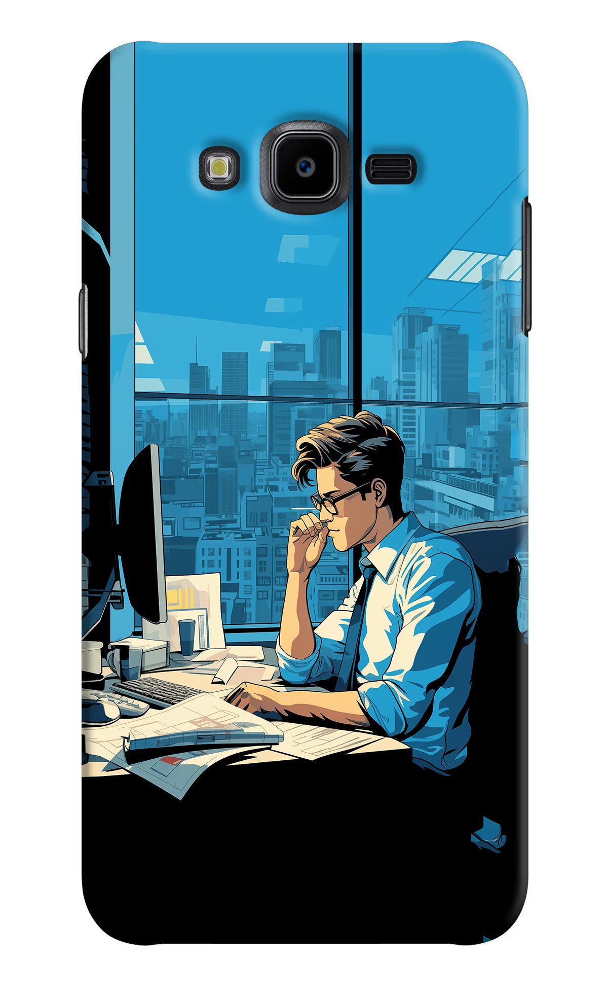 Focused Hustler (AI Generated) Samsung J7 Nxt Hard Case Back Cover by Casekaro