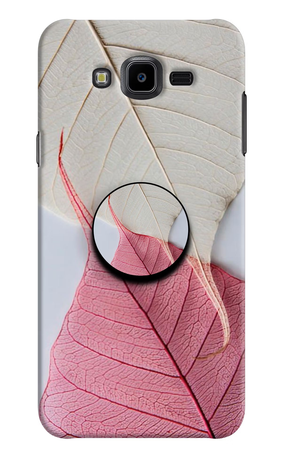 White Pink Leaf Samsung J7 Nxt Pop Case by Casekaro