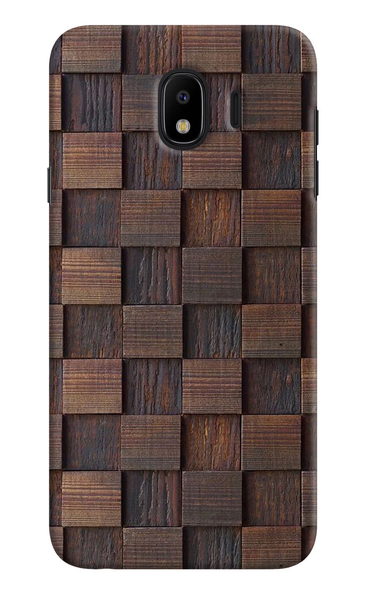 Wooden Cube Design Samsung J4 Hard Case Back Cover by Casekaro