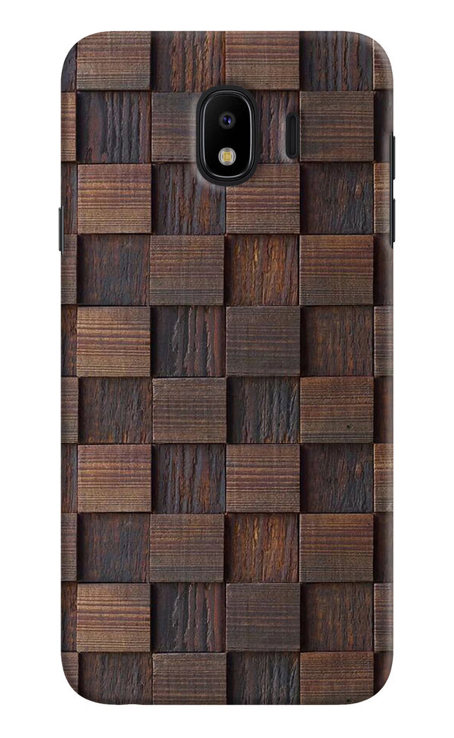 Wooden Cube Design Samsung J4 Hard Case Back Cover by Casekaro