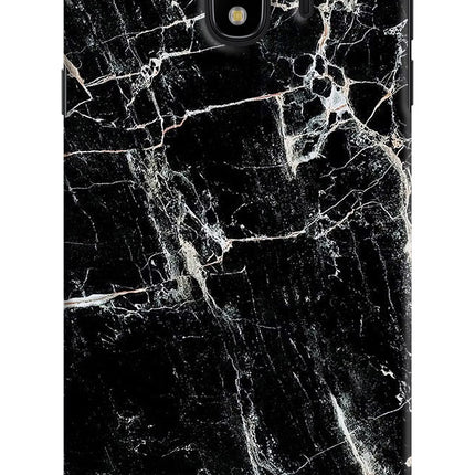Black Marble Texture Samsung J4 Hard Case Back Cover by Casekaro