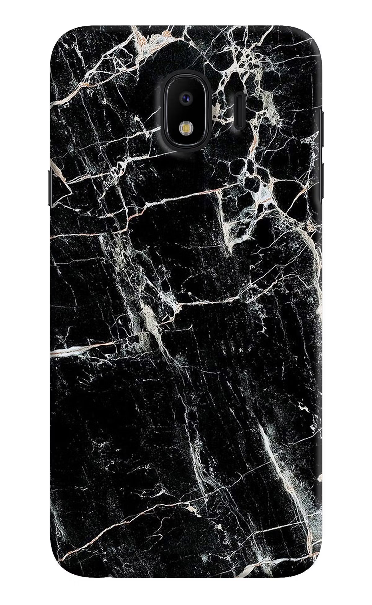 Black Marble Texture Samsung J4 Hard Case Back Cover by Casekaro