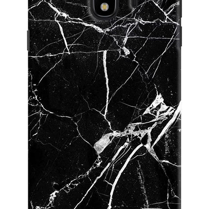 Black Marble Pattern Samsung J4 Hard Case Back Cover by Casekaro
