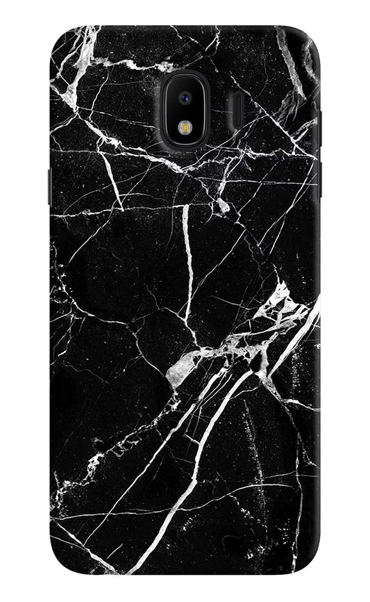 Black Marble Pattern Samsung J4 Hard Case Back Cover by Casekaro