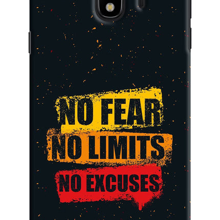 No Fear No Limits No Excuse Samsung J4 Hard Case Back Cover by Casekaro