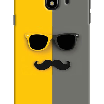 Sunglasses with Mustache Samsung J4 Hard Case Back Cover by Casekaro