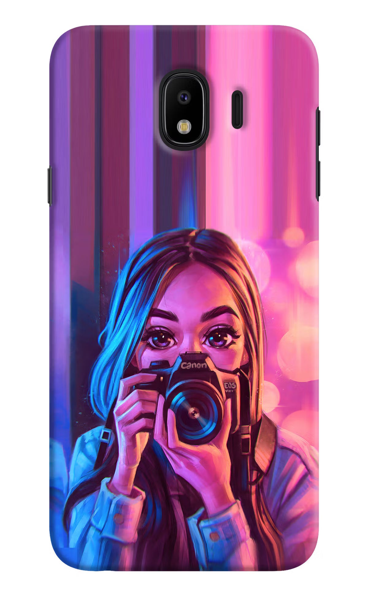 Girl Photographer Samsung J4 Hard Case Back Cover by Casekaro